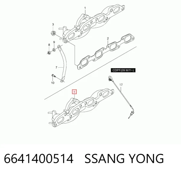 Kolektor wydechowy SsangYong Kyron 