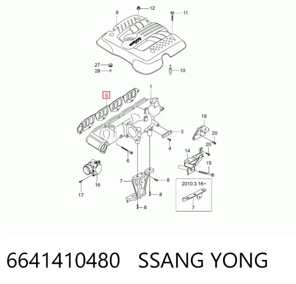 Uszczelka kolektora ssącego SsangYong Actyon SPORTS