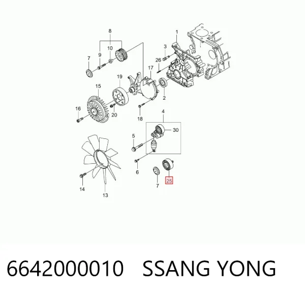 Rolka napinacza paska napędowego 6642000010 Ssang Yong