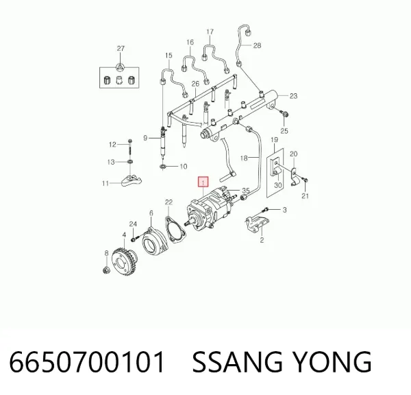 Pompa wtryskowa wysokiego ciśnienia 6650700101 Ssang Yong