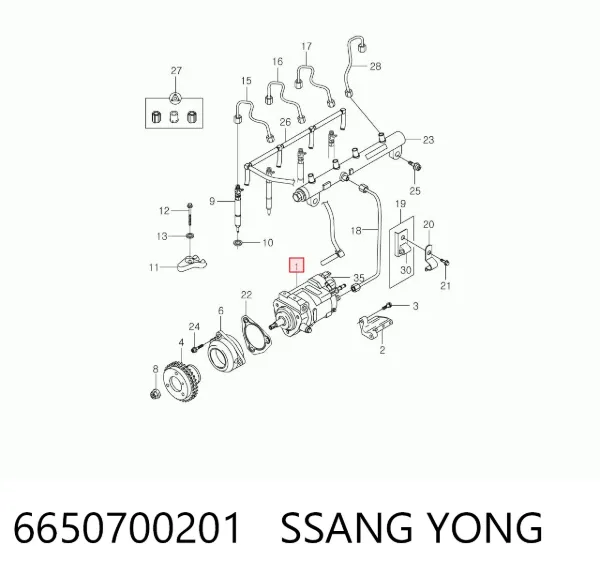 Pompa wtryskowa wysokiego ciśnienia 6650700201 Ssang Yong