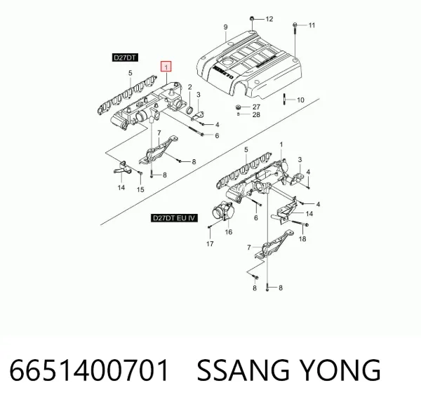 Kolektor ssący SsangYong Rexton I
