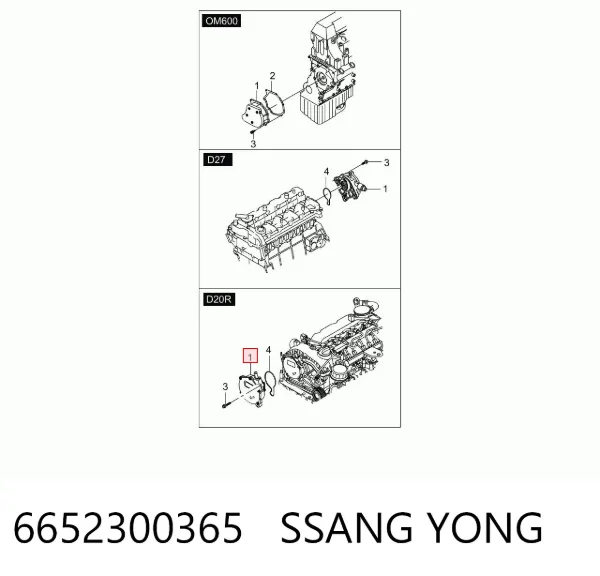 Pompa podciśnienia 6652300365 Ssang Yong