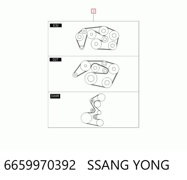 Pas napędowy mechanizmów 6659970392 Ssang Yong