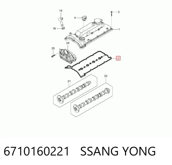 Uszczelka pokrywy zaworowej silnika SsangYong Actyon 