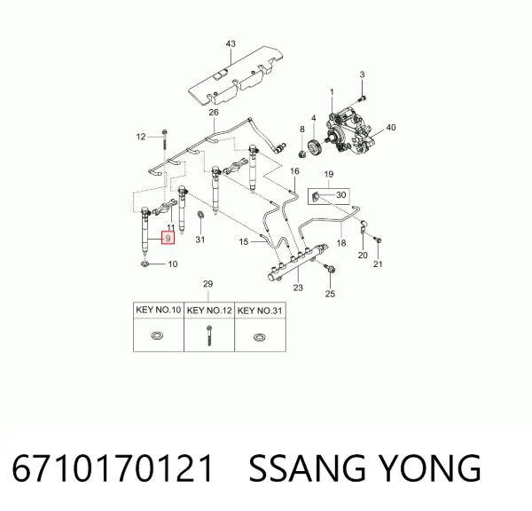 Wtryskiwacz paliwa 6710170121 Ssang Yong