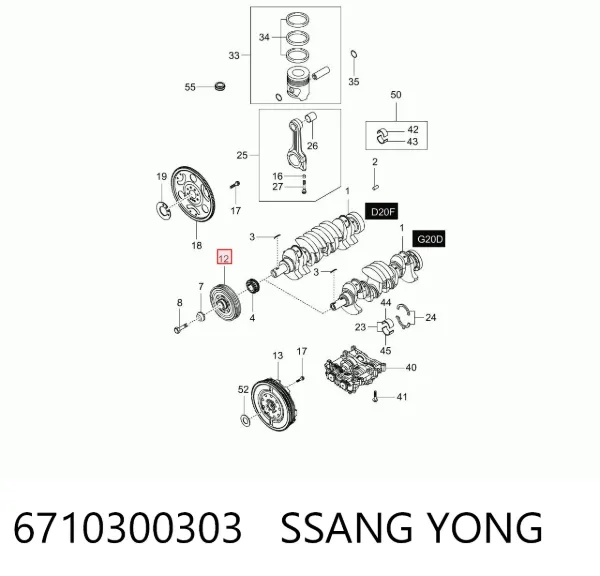 Koło pasowe wału korbowego 6710300303 Ssang Yong