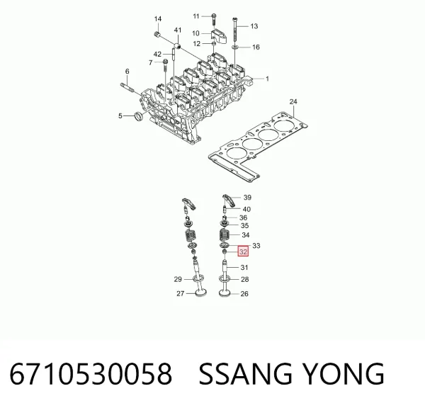 Uszczelniacz zaworu dolotowego/wylotowego SsangYong Rexton I