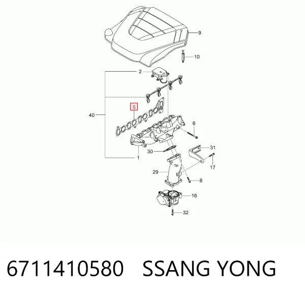 Uszczelka kolektora ssącego 6711410580 Ssang Yong