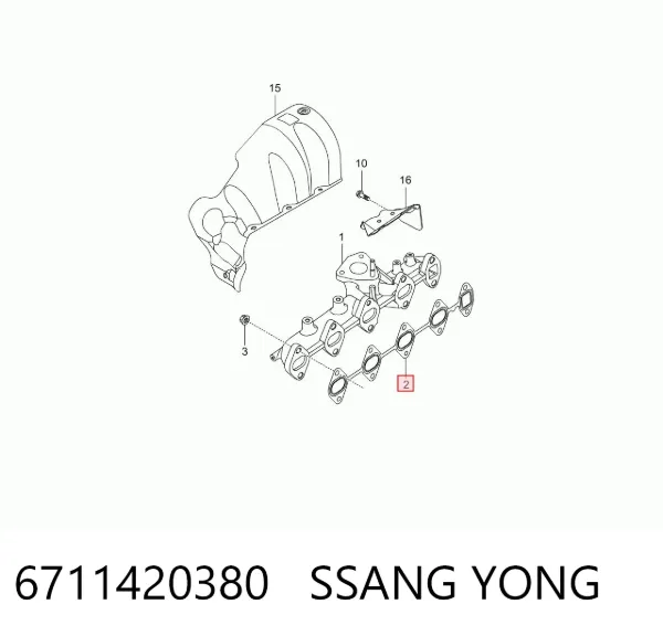 Uszczelka kolektora wydechowego SsangYong Actyon 