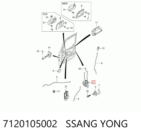 Zamek drzwi przednich lewych SsangYong Musso FJ