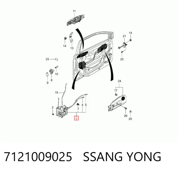 Zamek drzwi przednich lewych 7121009025 Ssang Yong