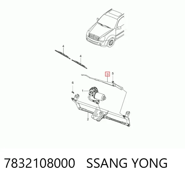 Ramię wycieraczki szyby przedniej SsangYong Rexton I