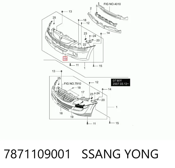 Zderzak przedni SsangYong Kyron 