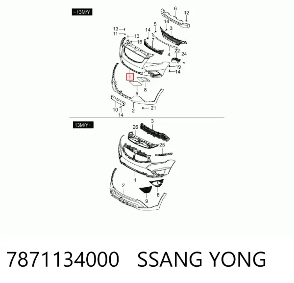 Zderzak przedni SsangYong Korando C