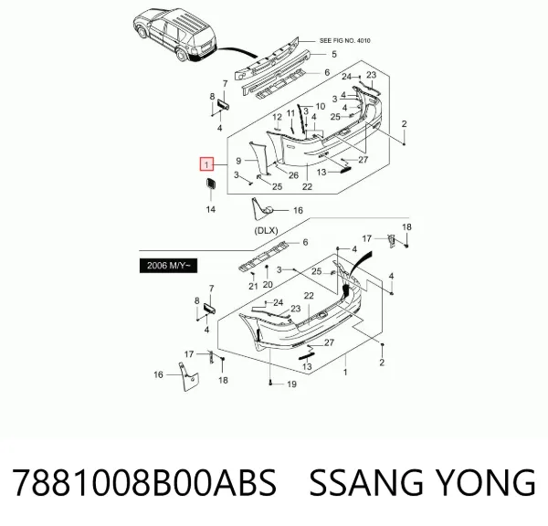 Zderzak tylny SsangYong Rexton I