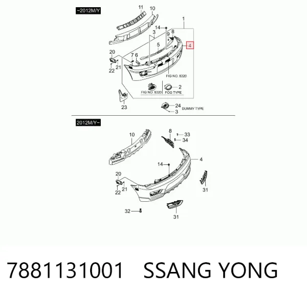 Zderzak tylny SsangYong Actyon CJ