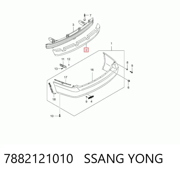 Absorber (wypełniacz) zderzaka tylnego 7882121010 Ssang Yong