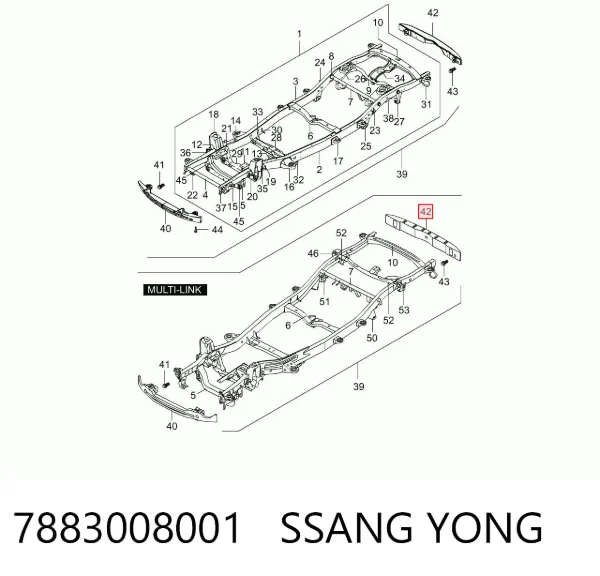 Wzmocnienie zderzaka tylnego SsangYong Rexton I