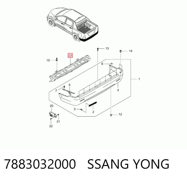 Wzmocnienie zderzaka tylnego SsangYong Actyon SPORTS