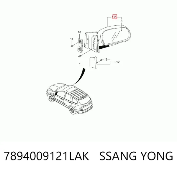 Lusterko wsteczne prawe SsangYong Kyron 