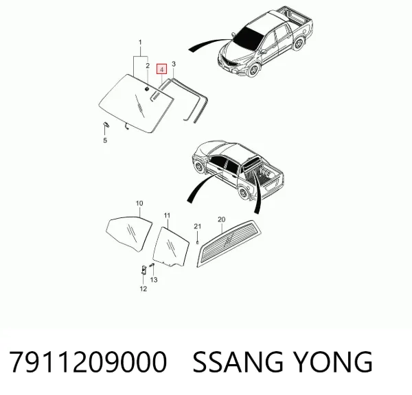 Uszczelka szyby przedniej SsangYong Kyron 