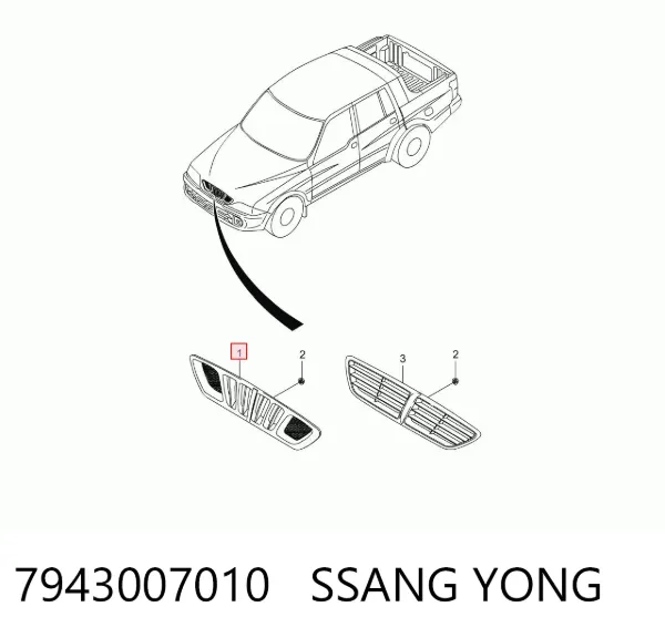 Atrapa chłodnicy SsangYong Musso FJ