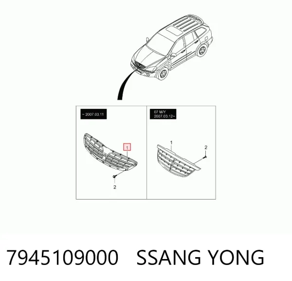 Atrapa chłodnicy SsangYong Kyron 