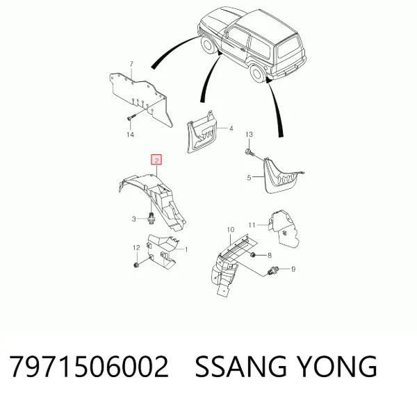 Nadkole błotnika przedniego lewe SsangYong Korando 