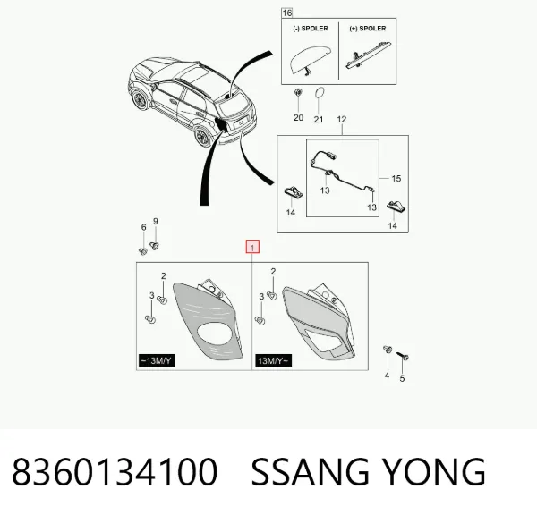 Lampa zespolona tylna lewa 8360134100 Ssang Yong
