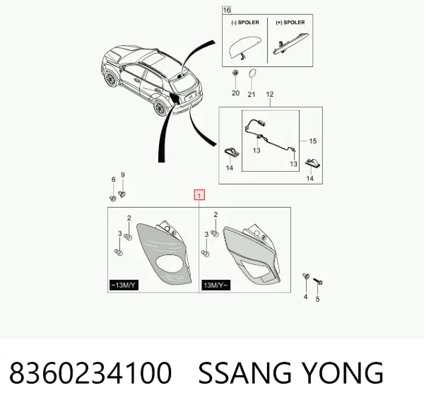 Lampa zespolona tylna prawa 8360234100 Ssang Yong