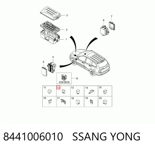 Przekaźnik sterownika wycieraczek SsangYong Rexton I