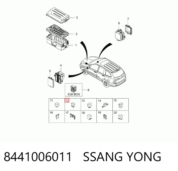 Przekaźnik sterownika wycieraczek 8441006011 Ssang Yong