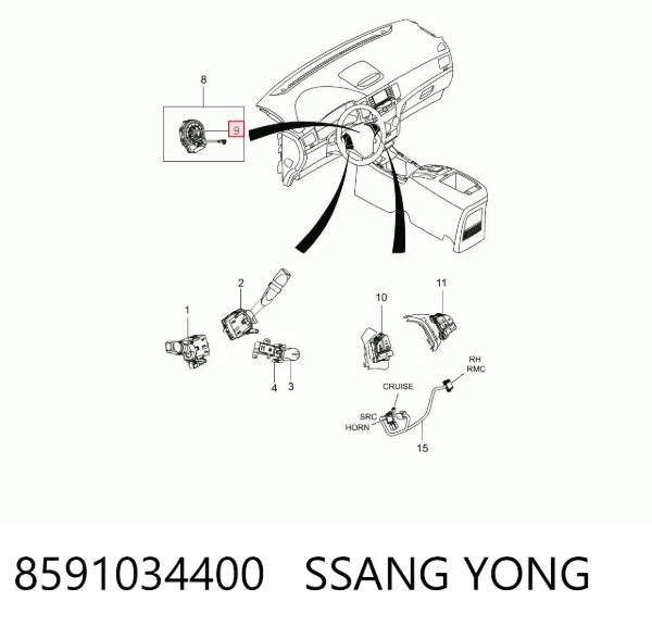 Czujnik kąta skrętu kierownicy SsangYong Actyon 