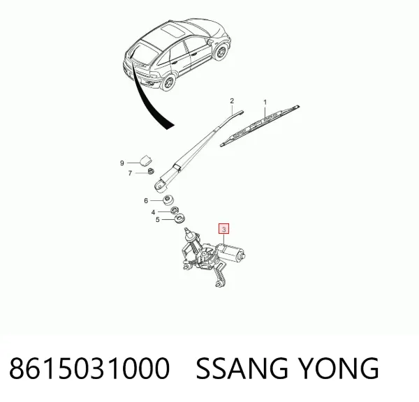 Silniczek wycieraczki tylnej szyby SsangYong Actyon CJ