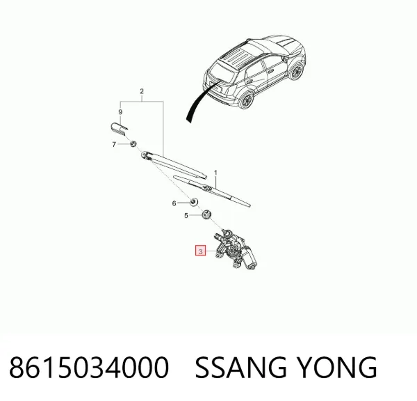 Silniczek wycieraczki tylnej szyby 8615034000 Ssang Yong