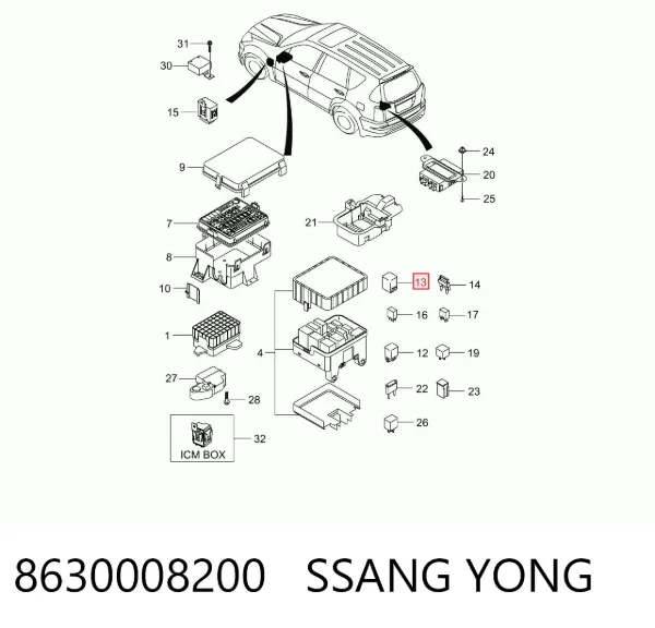 Przekaźnik kierunkowskazów 8630008200 Ssang Yong