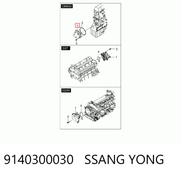 Pompa podciśnienia 9140300030 Ssang Yong