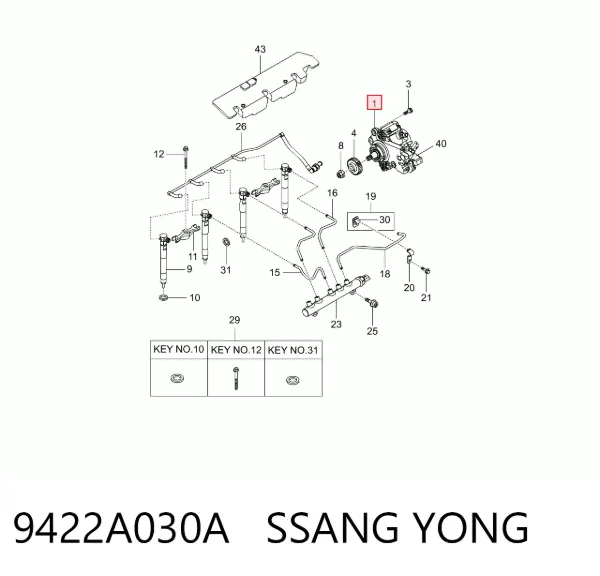 Pompa wtryskowa wysokiego ciśnienia 9422A030A Ssang Yong