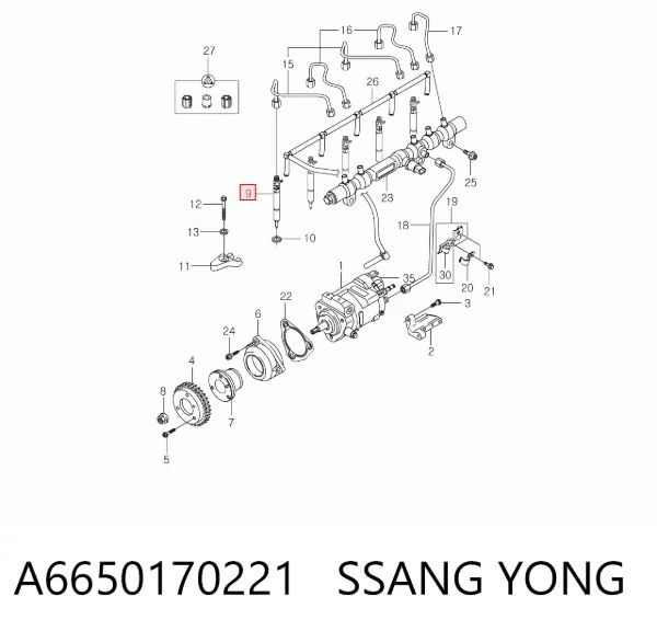 Wtryskiwacz paliwa A6650170221 Ssang Yong