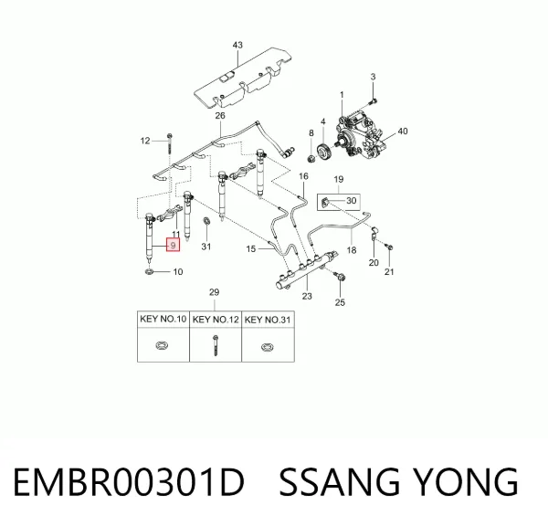 Wtryskiwacz paliwa EMBR00301D Ssang Yong