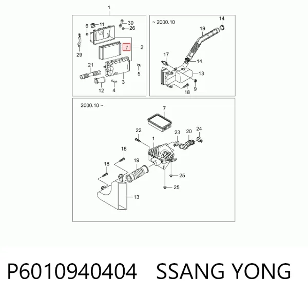 Filtr powietrza P6010940404 Ssang Yong
