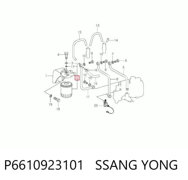 Filtr paliwa P6610923101 Ssang Yong
