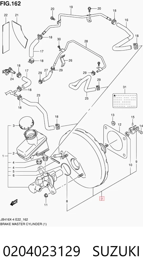 Wzmacniacz próżniowy hamulców 0204023129 Suzuki