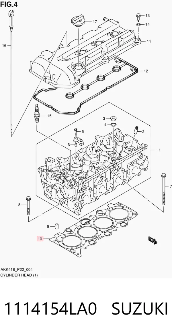 Uszczelka głowicy cylindrów 1114154LA0 Suzuki