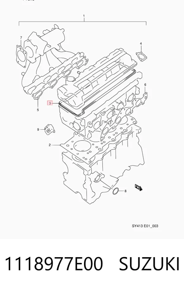 Uszczelka pokrywy zaworowej silnika 1118977E00 Suzuki