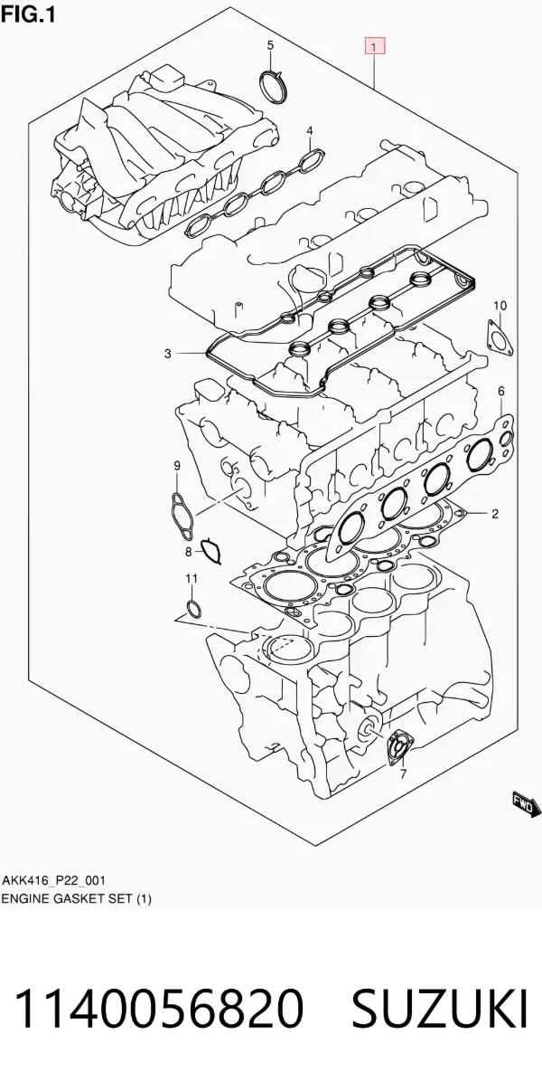 Zestaw uszczelek silnika pełny 1140056820 Suzuki