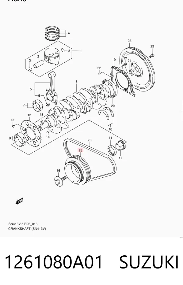 Koło pasowe wału korbowego 1261080A01 Suzuki