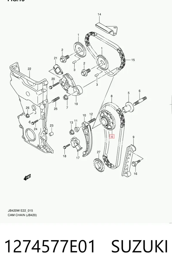 Koło zębate wału pośredniego 1274577E01 Suzuki