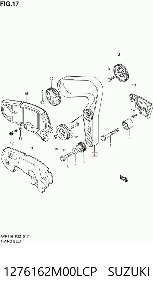 Pasek rozrządu 1276162M00LCP Suzuki